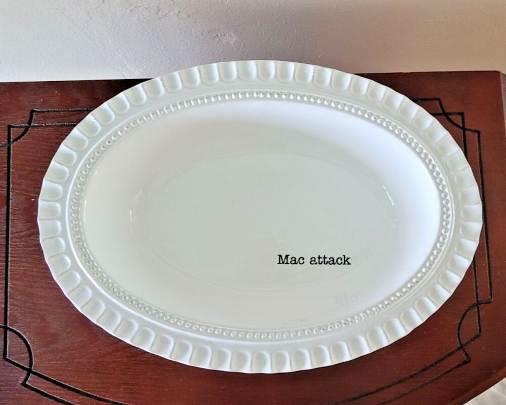 Mud Pie Home "Mac attack" Casserole Baking Baker Serving Bowl W Fluted Edge New
